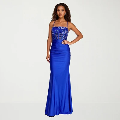 City Triangle Womens Juniors Straight Neck Short Sleeve Embellished Sequin Bodycon Dress