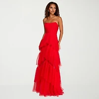 City Triangle Womens Juniors V Neck Sleeveless A-Line Dress