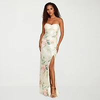 City Triangle Womens Juniors Sweetheart Neck Short Sleeve Sequin Floral Bodycon Dress