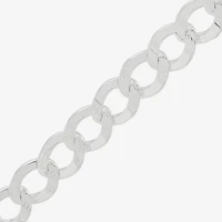 Womens Sterling Silver Inch Curb Chain Necklace