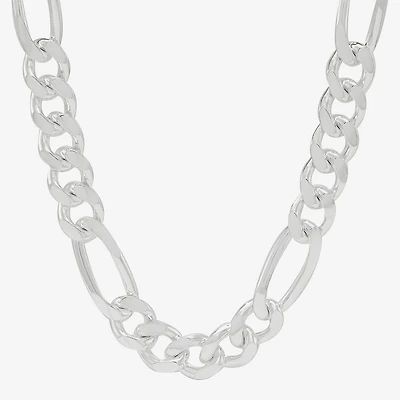 Made in Italy Mens Sterling Silver 24 Inch Figaro Chain Necklace