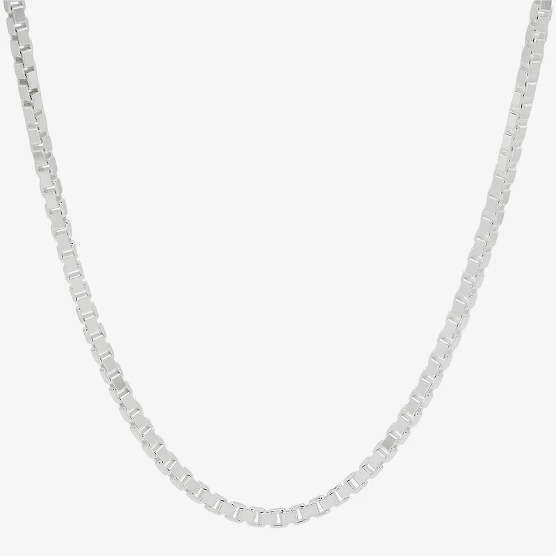 Made in Italy Womens Sterling Silver 30 Inch Box Chain Necklace