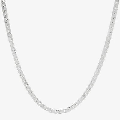 Made in Italy Womens Sterling Silver 30 Inch Box Chain Necklace