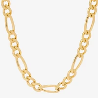 Made in Italy Mens 24K Gold Over Silver 24 Inch Figaro Chain Necklace