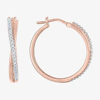 1/10 CT. T.W. Diamond X-Hoop Earrings in Sterling Silver or 14K Gold Over Silver