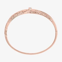 1/10 CT. T.W. Diamond Crossover Bangle Bracelet Sterling Silver or 14K Gold Over