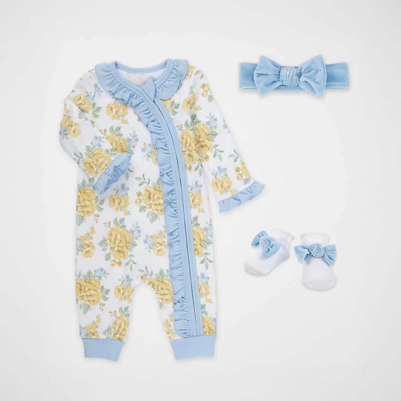 Baby Essentials Girls 4-pc. Clothing Set