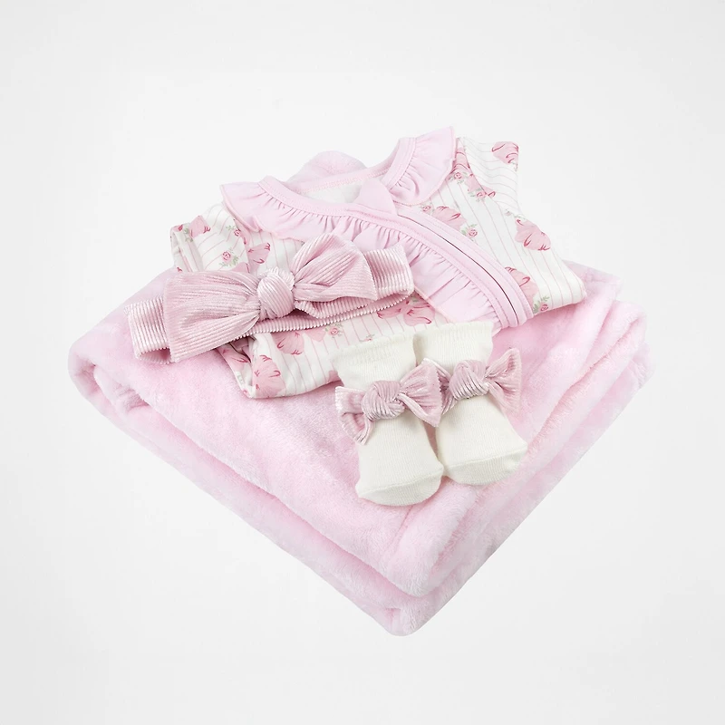Baby Essentials Girls 4-pc. Clothing Set