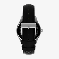 Timex Mens Black Leather Strap Watch Tw2y16000jt