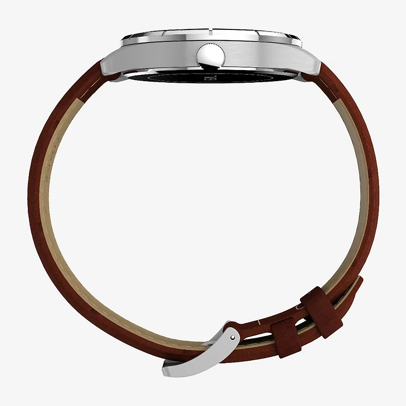 Timex Mens Brown Leather Strap Watch Tw2y16200jt