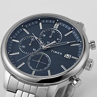 Timex Chicago Mens Silver Tone Stainless Steel Bracelet Watch None