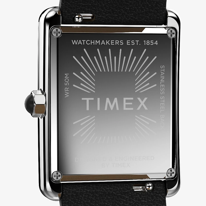 Timex Womens Black Leather Strap Watch None
