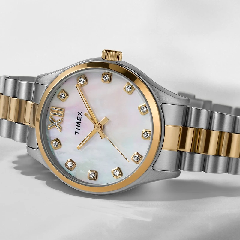 Timex Womens Two Tone Stainless Steel Bracelet Watch None