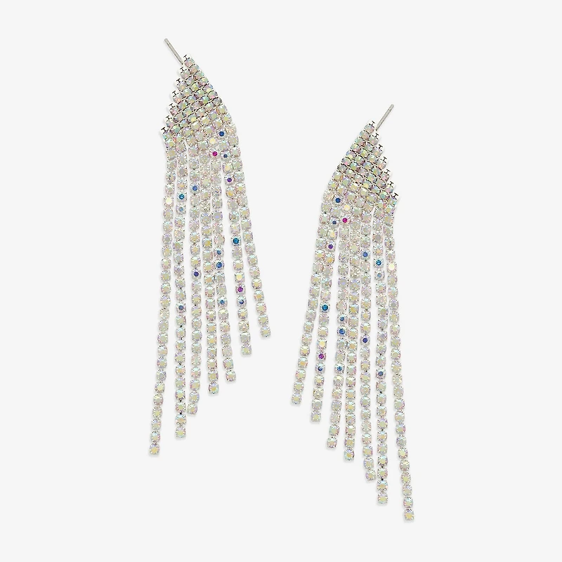 Bijoux Bar Silver Tone Womens Glass Drop Earrings
