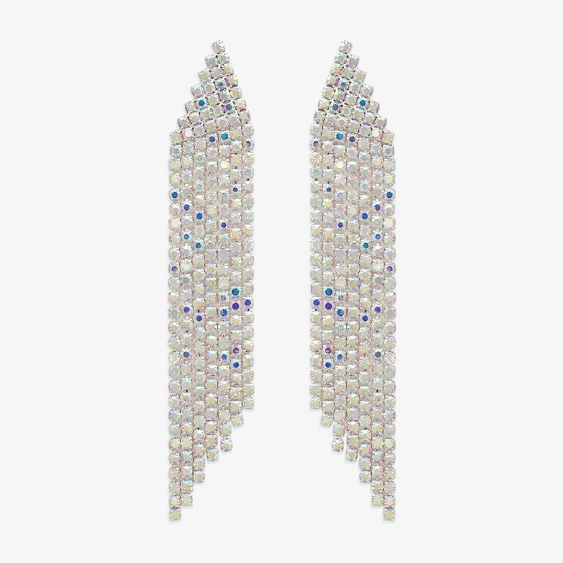 Bijoux Bar Silver Tone Womens Glass Drop Earrings