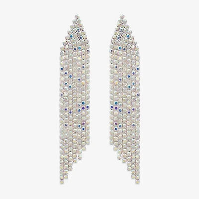 Bijoux Bar Silver Tone Womens Glass Drop Earrings
