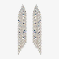 Bijoux Bar Silver Tone Womens Glass Drop Earrings