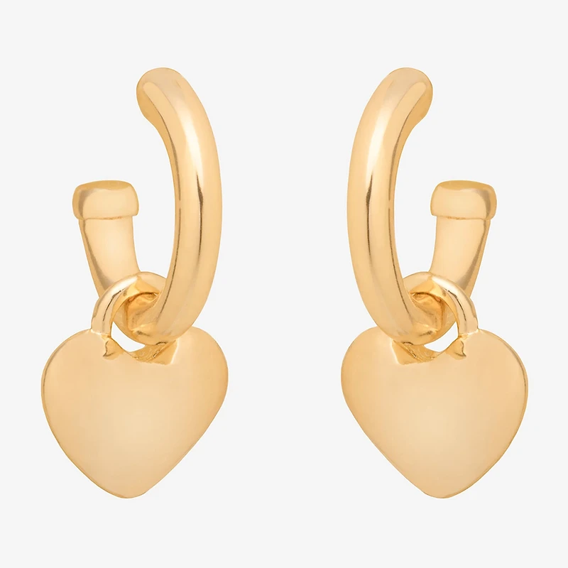 Bijoux Bar Delicates Gold Tone Womens Heart Drop Earrings