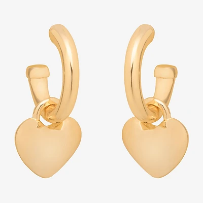 Bijoux Bar Delicates Gold Tone Womens Heart Drop Earrings