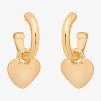 Bijoux Bar Delicates Gold Tone Womens Heart Drop Earrings