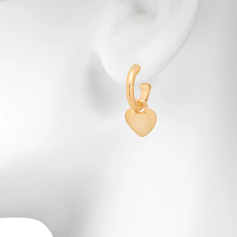 Bijoux Bar Delicates Gold Tone Womens Heart Drop Earrings