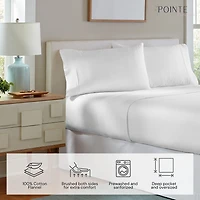 Pointehaven Cotton Heavy Weight 175 GSM Printed Flannel Sheet Set