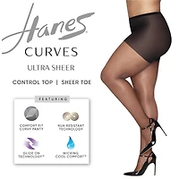 Hanes Curves Pantyhose Plus Hsp001