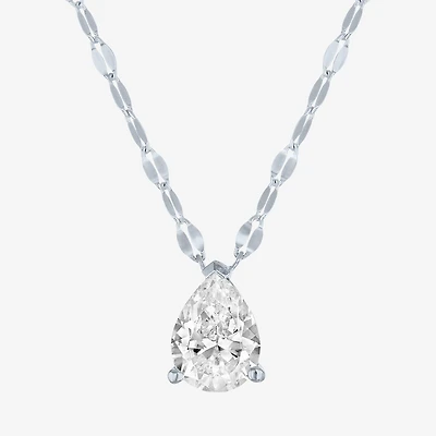 Diamond Addiction (E-F / Vs1-Vs2) Womens 1 CT. T.W. Lab Grown White 10K Gold Pear 18 Inch Pendant Necklace