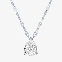 Diamond Addiction (E-F / Vs1-Vs2) Womens 1 CT. T.W. Lab Grown White 10K Gold Pear 18 Inch Pendant Necklace
