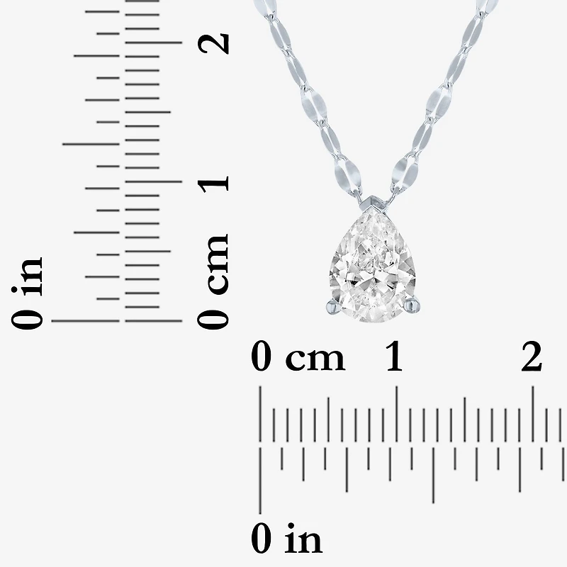 Diamond Addiction (E-F / Vs1-Vs2) Womens 1 CT. T.W. Lab Grown White 10K Gold Pear 18 Inch Pendant Necklace