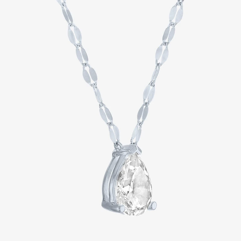 Diamond Addiction (E-F / Vs1-Vs2) Womens 1 CT. T.W. Lab Grown White 10K Gold Pear 18 Inch Pendant Necklace