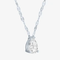 Diamond Addiction (E-F / Vs1-Vs2) Womens 1 CT. T.W. Lab Grown White 10K Gold Pear 18 Inch Pendant Necklace