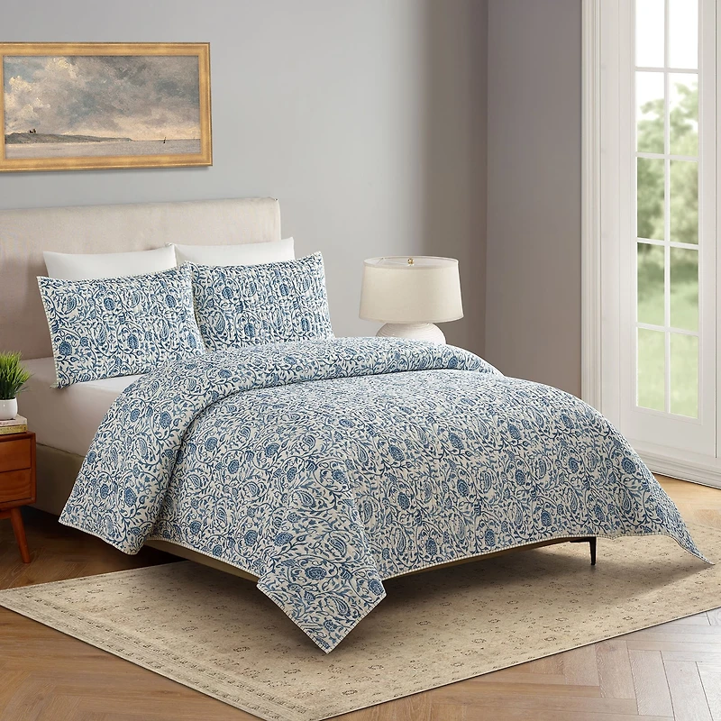 Modern Heirloom Eden Gauze 3-pc. Paisley Quilt Set