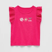 Okie Dokie Toddler & Little Girls Round Neck Sleeveless T-Shirt
