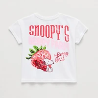 Grayson Little Toddler Girls Crew Neck Short Sleeve Relaxed Fit Snoopy Graphic T-Shirt