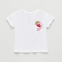Grayson Little Toddler Girls Crew Neck Short Sleeve Relaxed Fit Snoopy Graphic T-Shirt