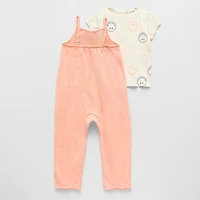 Grayson Little Toddler Girls Crew Neck Short Sleeve Romper Set