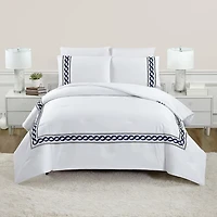 Dee Ocleppo Cable Border 3-pc. Geometric Embroidered Comforter Set