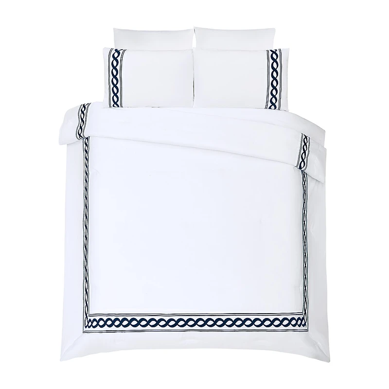 Dee Ocleppo Cable Border 3-pc. Geometric Embroidered Comforter Set