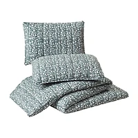 Laurel & Mayfair Floral Vine Block Print 3-pc. Floral Quilt Set
