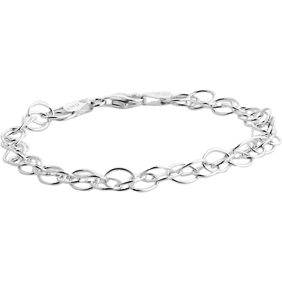 Narrow Chain Link Bracelet Sterling Silver