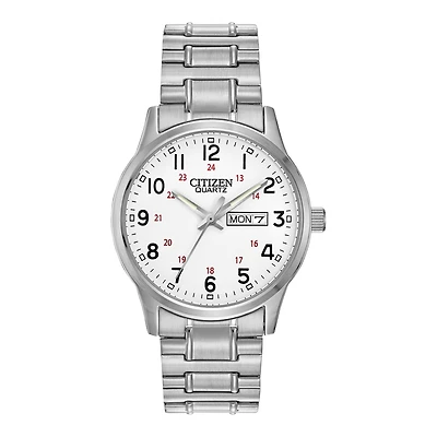Citizen® Mens Easy Reader Silver-Tone Expansion Strap Watch BF0610-91A