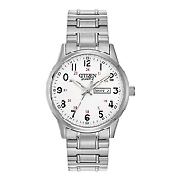 Citizen® Mens Easy Reader Silver-Tone Expansion Strap Watch BF0610-91A