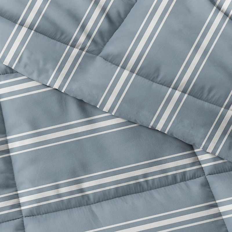 Casual Comfort Soft Stripe Reversible Down-Alternative Comforter