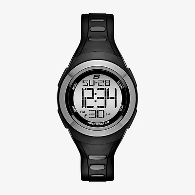 Skechers Tennyson Womens Digital Black Strap Watch Sr2063