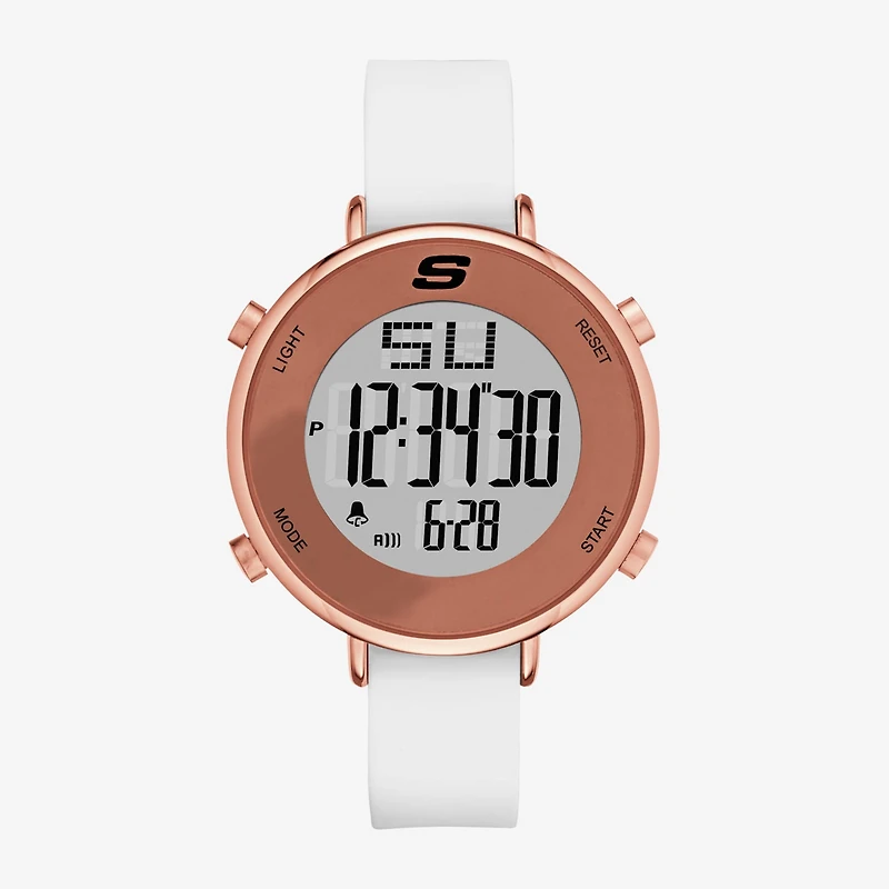 Skechers Magnolia Womens Chronograph Digital White Strap Watch Sr6066