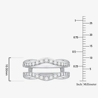 Womens 1/ CT. T.W. Natural White Diamond 10K Gold Wedding Ring Guard