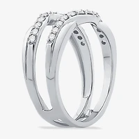 Womens 1/ CT. T.W. Natural White Diamond 10K Gold Wedding Ring Guard