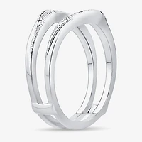 Womens 1/5 CT. Natural White Diamond 10K Gold Wedding Ring Guard