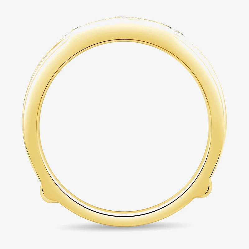 Womens 1/5 CT. Natural White Diamond 10K Gold Wedding Ring Guard
